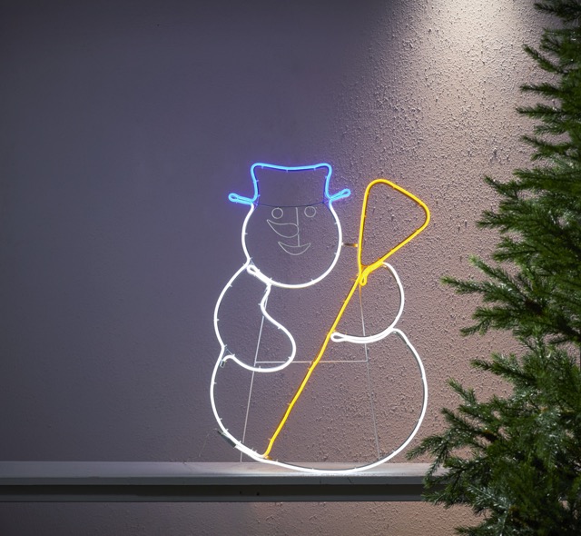 Snowman Neon Motif